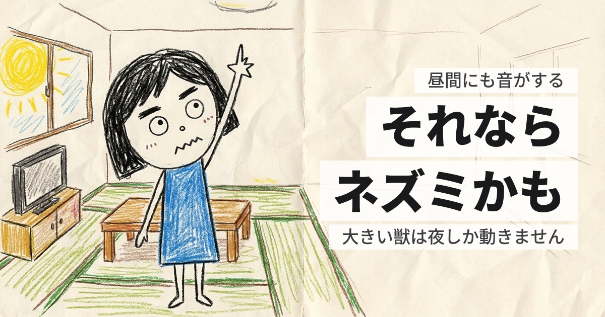 天井裏の音が昼間もする|夜だけの場合と何が違うのか