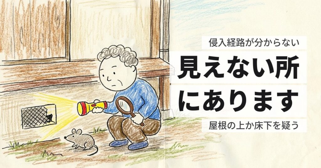 ネズミの侵入経路が分からない｜見つからない理由と、探す順番