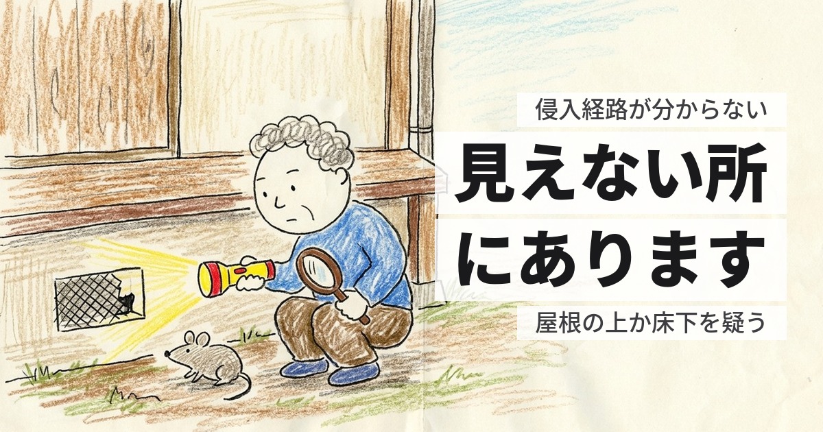 ネズミの侵入経路が分からない｜見つからない理由と、探す順番